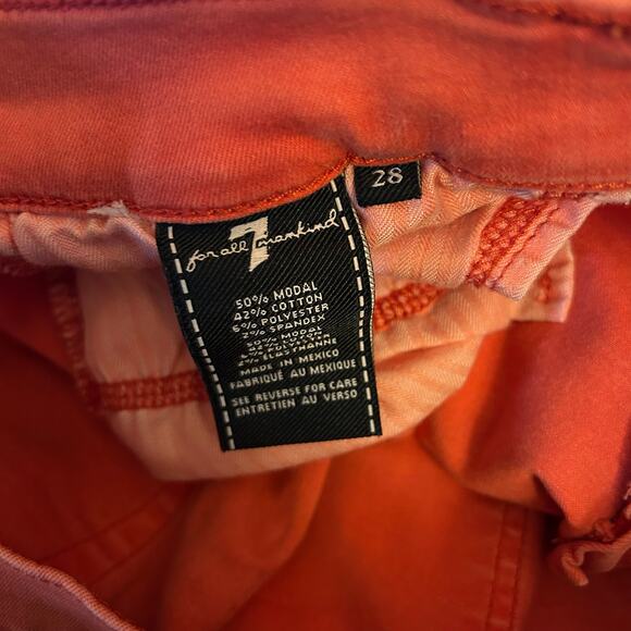 7 For All Mankind Womens Jeans Coral Mid Rise Slim Distressed Stretch 28 - Picture 5 of 11
